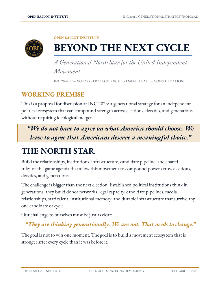 Full-page preview of Beyond the Next Cycle, a Generational North Star working strategy